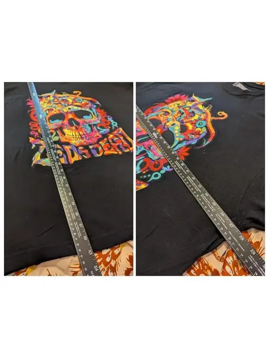 Zeds Dead 3X Black Skull Graphic TShirt EDM Music Festival Psychedelic Oversized - Picture 5 of 5